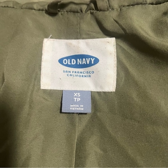 Old Navy Women’s XS Army Olive Trench Coat Parka Jacket Outdoor EUC Everyday - Picture 7 of 9